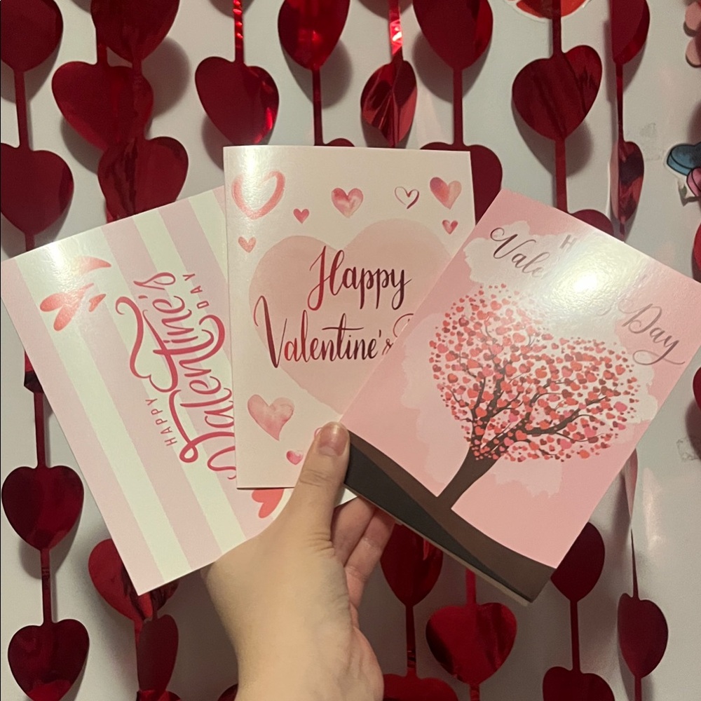 Set of 5 Valentine's Day Cards +enveloppes included
